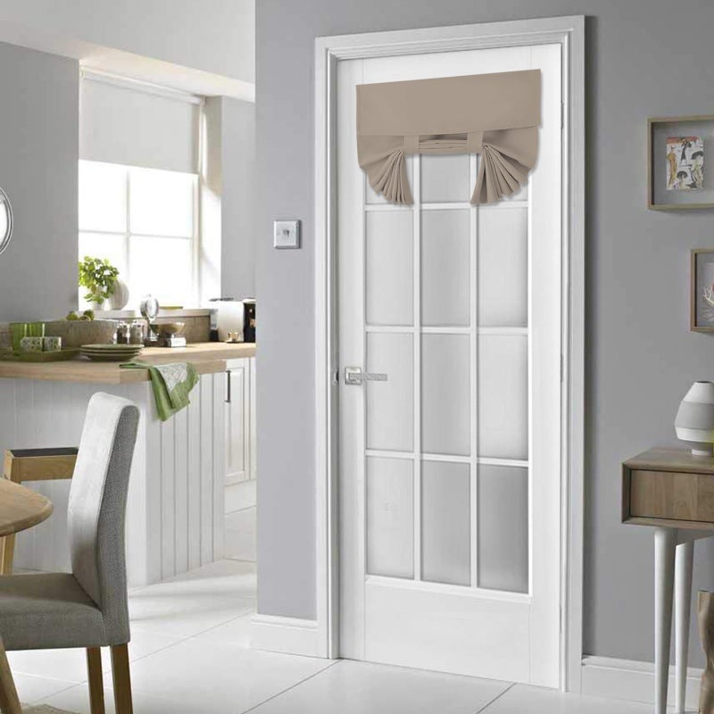 YSYY 100% Blackout French Door Curtains, Wrinkle Free , Room Darkening, Blocks Light and Heat Through Glass Door Window. Drill-Free, Easy Installed Door Window Curtains. (1 Panel, Mocha,26""x 80"") - Image 5